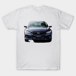 Bold Blue Honda Civic Vector Front Tee T-Shirt